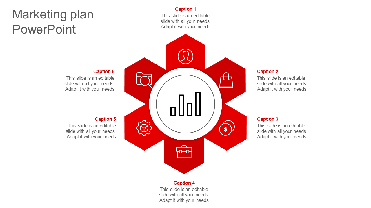 Free - Stunning Marketing Plan PowerPoint With Six Nodes Slide
